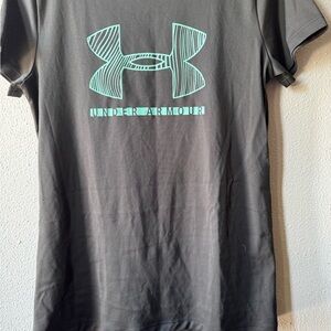 Under Armour Gray T-Shirt with Teal Logo